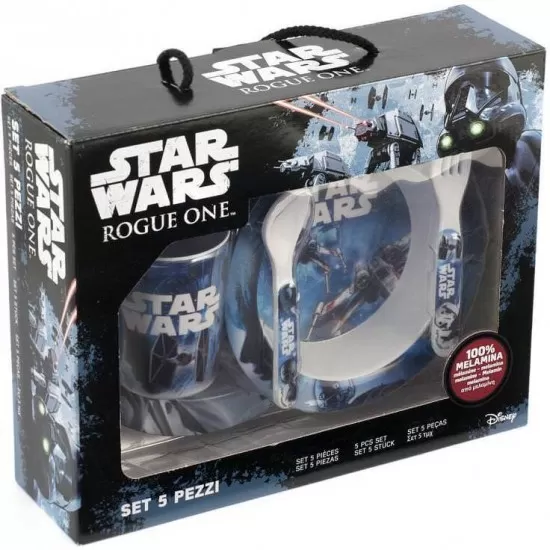Set pentru masa melamina 5 piese Star Wars Rogue One Lulabi 8330500 Set pentru masa melamina 5 piese Star Wars Rogue One Lulabi 8330500