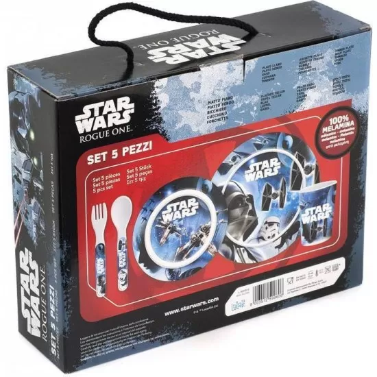Set pentru masa melamina 5 piese Star Wars Rogue One Lulabi 8330500 Set pentru masa melamina 5 piese Star Wars Rogue One Lulabi 8330500
