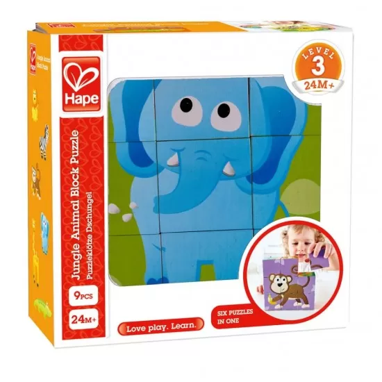 Puzzle din lemn jungla Hape 9 piese