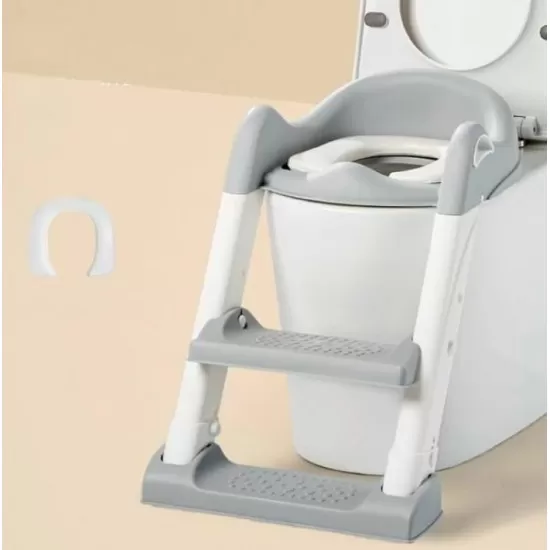 Reductor toaleta cu scarita si colac moale Wendo Grey Reductor toaleta cu scarita si colac moale Wendo Grey