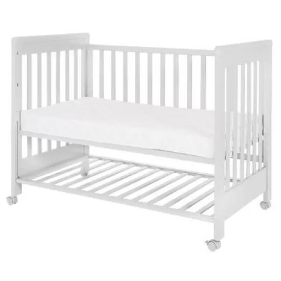 Patut co-sleeping 120x60 cu laterala culisanta si roti Dreamy Plus Alb Treppy Patut co-sleeping 120x60 cu laterala culisanta si roti Dreamy Plus Alb Treppy