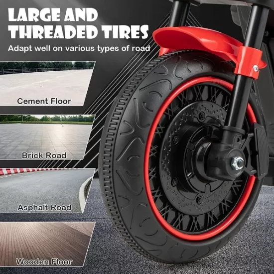 Motocicleta electrica pentru copii cu pedala, muzica si far cu lumina - Rosu Motocicleta electrica pentru copii cu pedala, muzica si far cu lumina - Rosu