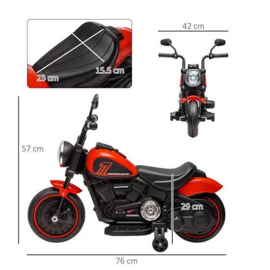 Motocicleta electrica pentru copii cu pedala, muzica si far cu lumina - Rosu Motocicleta electrica pentru copii cu pedala, muzica si far cu lumina - Rosu
