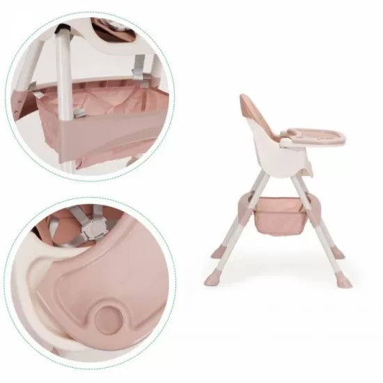 Scaun de masa copii 2 in 1 Ecotoys - Roz Scaun de masa copii 2 in 1 Ecotoys - Roz