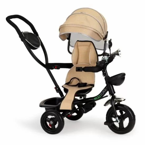 Tricicleta copii cu sezut rotativ Ecotoys JM-066-9 - Bej Tricicleta copii cu sezut rotativ Ecotoys JM-066-9 - Bej