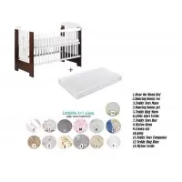 Pachet 3 in 1 Patut Little Giraffe Wenge 120x60