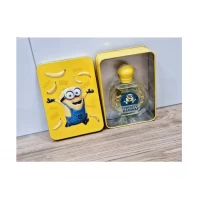Apa de toaleta pentru copii Minions Yellow 50 ml in cutie metalica