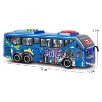 Autobuz cu sunete, lumini, functie usi deschise  27 cm albastru 