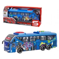 Autobuz cu sunete, lumini, functie usi deschise  27 cm albastru 