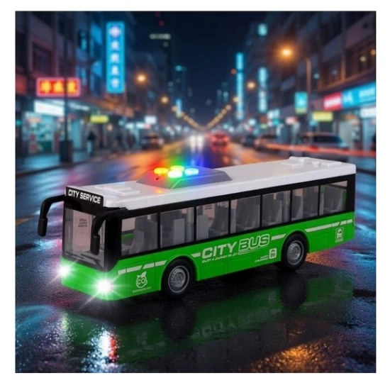 Autobuz interactiv pentru copii cu lumini si sunete 28 cm verde 