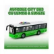 Autobuz interactiv pentru copii cu lumini si sunete 28 cm verde 