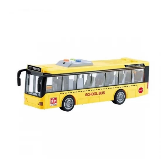 Autobuz scolar cu sunete, lumini si functie usi deschise scara 1:16
