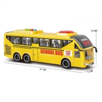 Autobuz scolar cu sunete, lumini, functie usi deschise, 27 cm, galben