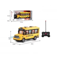 Autobuz scolar cu telecomanda si lumini 22 cm