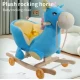 Balansoar din plus pentru copii cu muzica si rotile, Magarus albastru