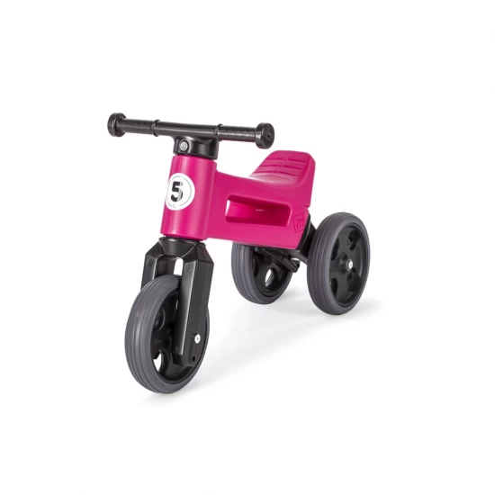 Bicicleta fara pedale cu cosulet pentru ghidon Funny Wheels Rider Sport 2 in 1 Roz/Negru Bicicleta fara pedale cu cosulet pentru ghidon Funny Wheels Rider Sport 2 in 1 Roz/Negru