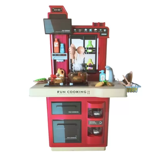 Bucatarie copii cu accesorii, sunete si lumini Fun Cooking roz Bucatarie copii cu accesorii, sunete si lumini Fun Cooking roz