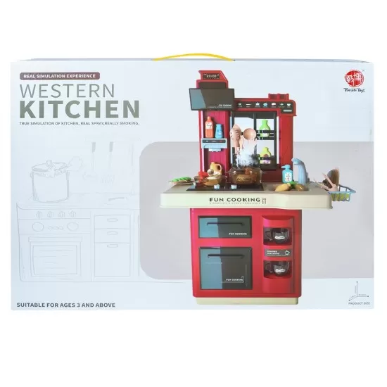 Bucatarie copii cu accesorii, sunete si lumini Fun Cooking roz Bucatarie copii cu accesorii, sunete si lumini Fun Cooking roz