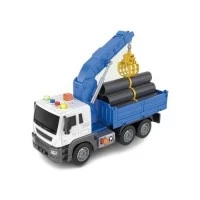 Camion cu busteni, sunete si lumini 26 cm albastru