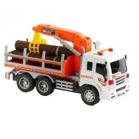 Camion cu lemne, sunete si lumini, scara 1:16, alb/portocaliu