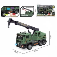 Camion cu macara, sunete, lumini, 32 cm, verde