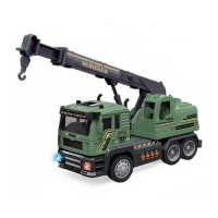 Camion cu macara, sunete, lumini, 32 cm, verde