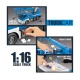 Camion cu macara, sunete, lumini, scara 1:16, albastru Camion cu macara, sunete, lumini, scara 1:16, albastru