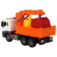 Camion de gunoi cu 2 containere si macara 26 cm portocaliu 