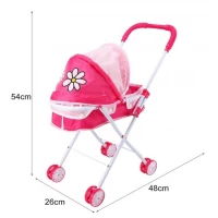  Carucior papusi cu landou Flower roz