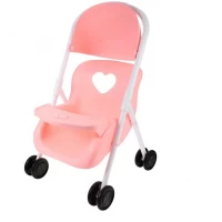 Carucior pentru papusi din plastic roz