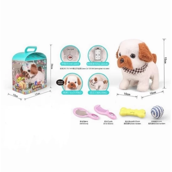 Jucarie interactiva Catelus electric de plus cu sunete Jucarie interactiva Catelus electric de plus cu sunete