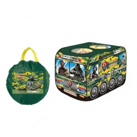 Cort de joaca pentru copii Vehicul Militar, pliabil, cu husa de transport, 112x70x75 cm