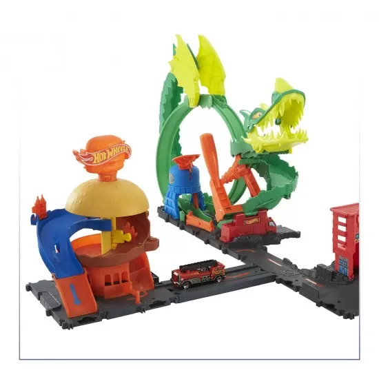 Cursa dragonului Hot Wheels City 