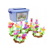Joc educativ asamblare gradina cu flori in cutie depozitare 165 piese