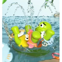 Jucarie de baie Broscuta Hop cu 5 inele si functie pulverizare