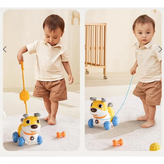 Jucarie de tras catelus cu muzica si lumini