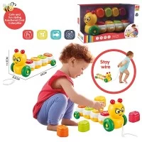 Jucarie de tras omiduta muzicala cu forme colorate