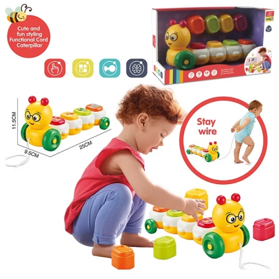 Jucarie de tras omiduta muzicala cu forme colorate