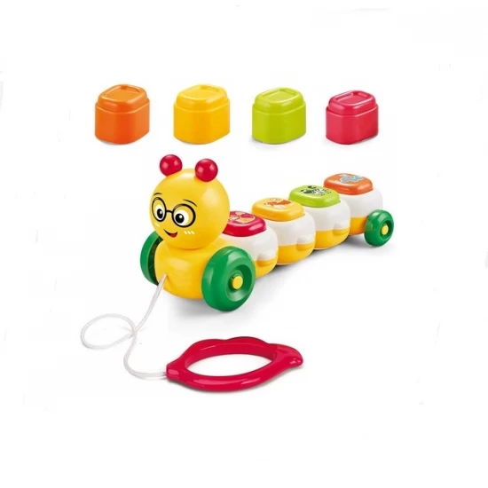 Jucarie de tras omiduta muzicala cu forme colorate