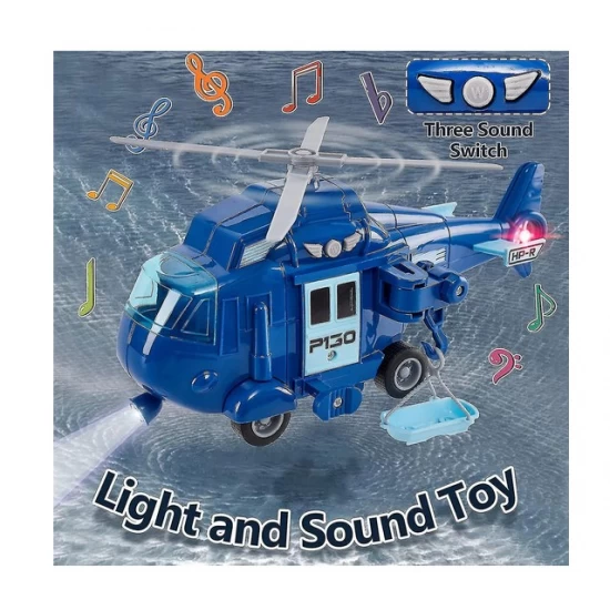 Elicopter politie cu sunete si lumini scara 1:20 albastru 