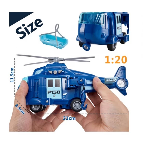 Elicopter politie cu sunete si lumini scara 1:20 albastru 