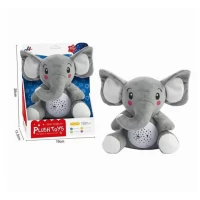 Jucarie bebelusi elefantel de plus cu 10 cantece de leagan si functie proiectie