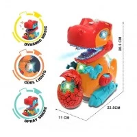 Jucarie interactiva dinozaur electric cu lumini si flacari 