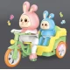 Jucarie interactiva iepuras Funny Rabbit cu tricicleta, muzica si lumini Jucarie interactiva iepuras Funny Rabbit cu tricicleta, muzica si lumini