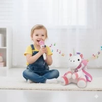 Jucarie interactiva Unicorn Muzical cu Microfon si Functie Inregistrare