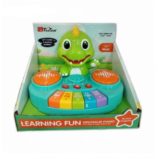 Jucarie electrica dinozaur cu pian si lumini