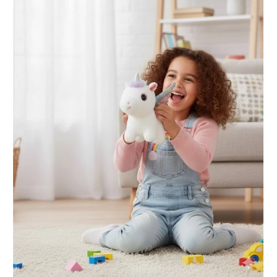 Jucarie interactiva Unicorn electric de plus cu functie mers si sunete Jucarie interactiva Unicorn electric de plus cu functie mers si sunete