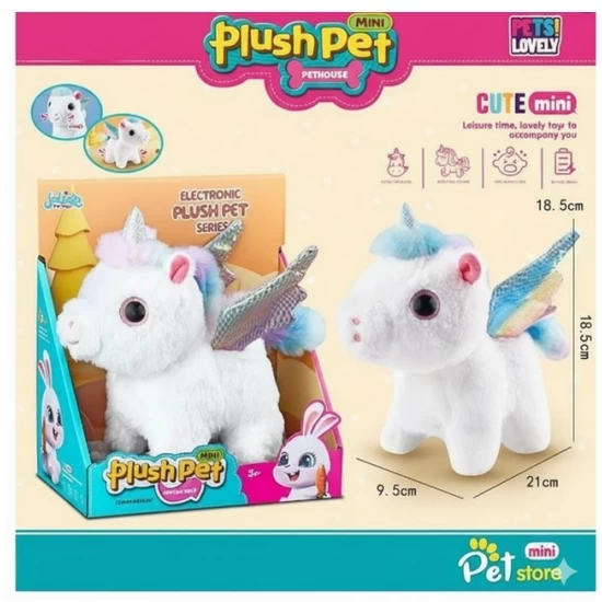 Jucarie interactiva Unicorn electric de plus cu functie mers si sunete Jucarie interactiva Unicorn electric de plus cu functie mers si sunete