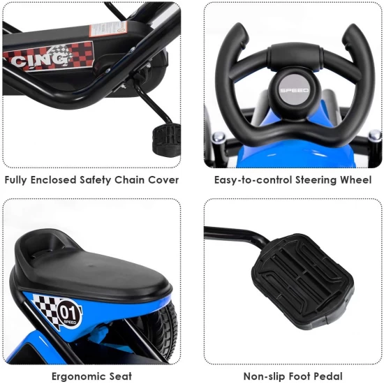 Kart cu pedale pentru copii Speed Albastru Kart cu pedale pentru copii Speed Albastru