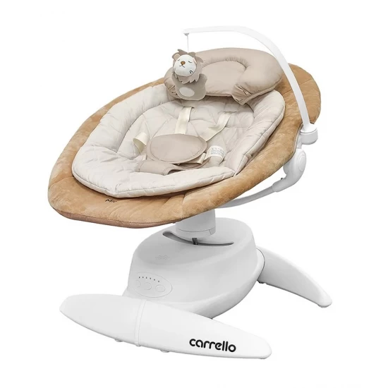 Leagan electric rotativ 360⁰ cu melodii, sunete și inclinare reglabila Carrello Mio Linen Beige